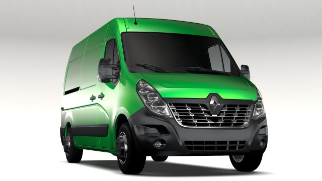 renault master l2h2 van 2017 3D Model .c4d .max .obj .3ds .fbx .stl .blend 