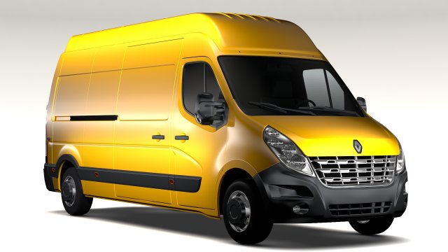 renault master l3h3 van 2010 3D Модель .c4d .max .obj .3ds .fbx .stl .blend 