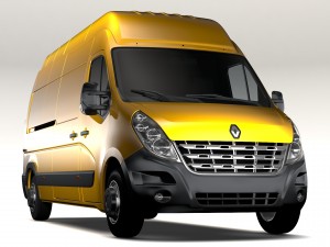 renault master l3h3 van 2010 3D Модель