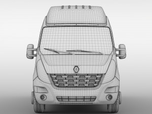 renault master l3h3 van 2010 3D Модель