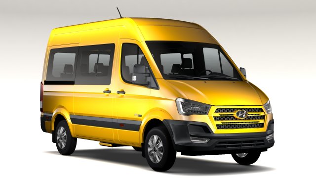 hyundai h350 minibus swb 2017 3D Model .c4d .max .obj .3ds .fbx .stl .blend 