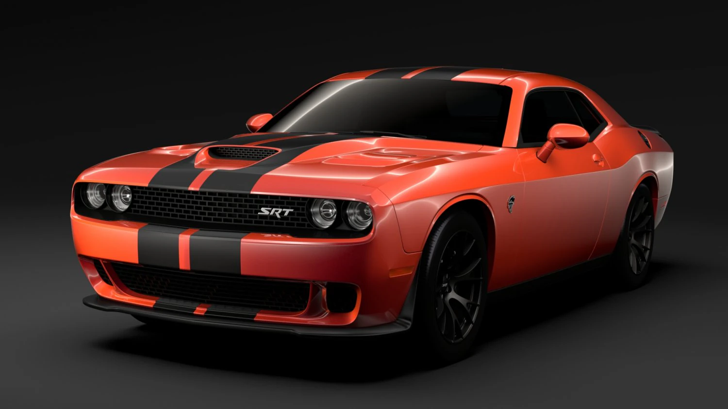 dodge challenger srt hellcat go mangoo 2017 3D Model .c4d .max .obj .3ds .fbx .stl .blend