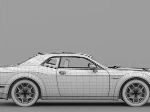 dodge challenger rt classic widebody 2017 3D Model