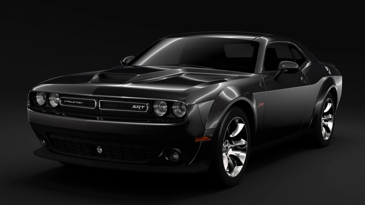 dodge challenger srt widebody 2017 3D Model .c4d .max .obj .3ds .fbx .stl .blend 