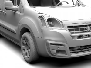 peugeot partner van l1 2slidedoors 2017 3D Model