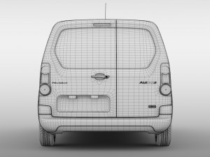 peugeot partner van l1 electric 2017 Modèle 3D