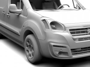 peugeot partner van l2 electric 2017 3D Model