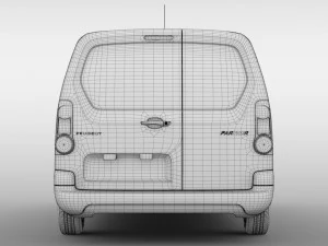 peugeot partner van l2 electric 2017 3D Model