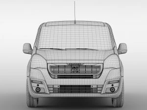 peugeot partner van l2 electric 2017 3D Model