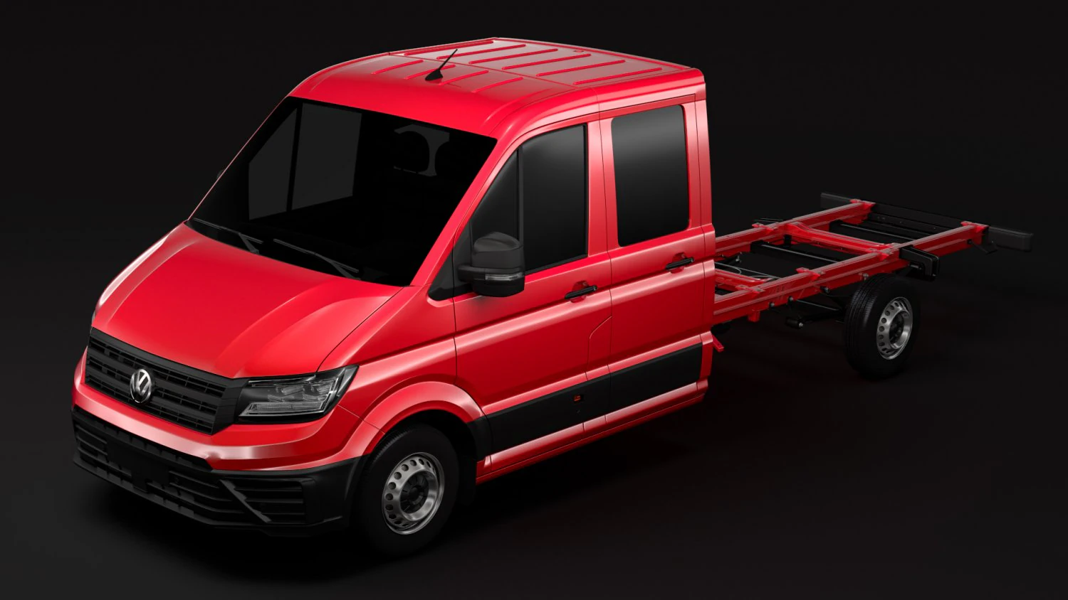 vw crafter chassi doublecab l3 2017 3D Model .c4d .max .obj .3ds .fbx .stl .blend 