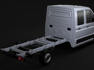 wv crafter chassi doublecab l2 2017 3D Model