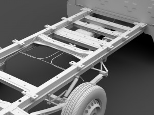 wv crafter chassi doublecab l2 2017 3D Model