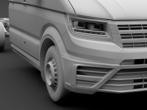 wv crafter chassi doublecab l2 2017 3D Model