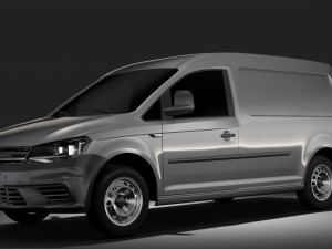 volkswagen caddy panel van l2 2rd 2017 3D मॉडल
