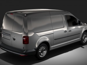 volkswagen caddy panel van l2 2rd 2017 3D मॉडल