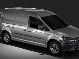 volkswagen caddy panel van l2 2rd 2017 3D Model