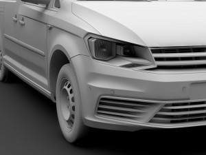 volkswagen caddy panel van l2 2rd 2017 3D मॉडल