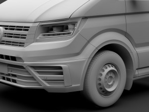 wv crafter chassis single-cab 2017 Modello 3D
