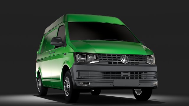 volkswagen transporter van l1h2 t6 2017 Model 3D .c4d .max .obj .3ds .fbx .stl .blend 