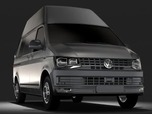 furgoneta volkswagen transporter l1h3 t6 2017 Modelo 3D
