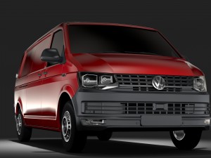 volkswagen transporter van l2h1 t6 2017 3D Model