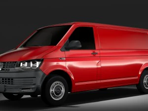 volkswagen transporter van l2h1 t6 2017 3D Model