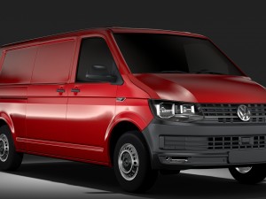 volkswagen transporter van l2h1 t6 2017 3D 모델