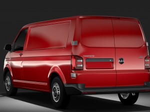 volkswagen transporter van l2h1 t6 2017 3D 모델