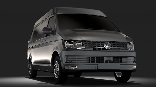 volkswagen transporter van l2h2 t6 2017 Modèle 3D .c4d .max .obj .3ds .fbx .stl .blend 