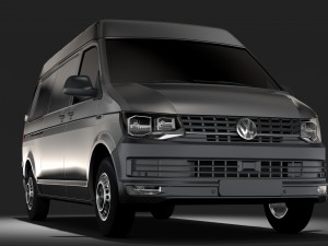 volkswagen transporter van l2h2 t6 2017 3Dモデル