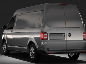 volkswagen transporter van l2h2 t6 2017 Modèle 3D