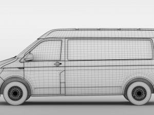 volkswagen transporter van l2h2 t6 2017 Modèle 3D
