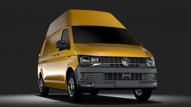 volkswagen transporter van l2h3 t6 2017 3D 모델 .c4d .max .obj .3ds .fbx .stl .blend 