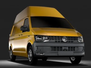 volkswagen transporter van l2h3 t6 2017 Model 3D
