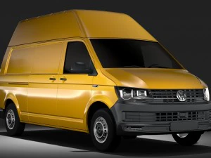 volkswagen transporter van l2h3 t6 2017 3D Model