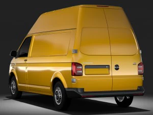 volkswagen transporter van l2h3 t6 2017 3D Model