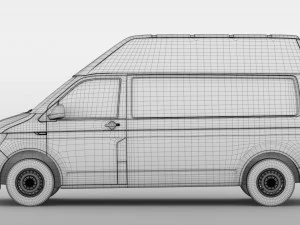 volkswagen transporter van l2h3 t6 2017 3D Model