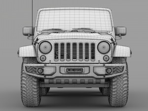 jeep wrangler 6x6 rubicon recon jk 2017 3D Model