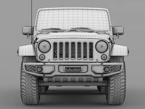 jeep wrangler 6x6 rubicon recon jk 2017 3D Model