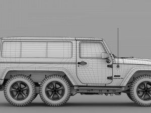 jeep wrangler 6x6 rubicon recon jk 2017 3D Model
