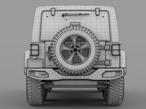 jeep wrangler 6x6 rubicon recon jk 2017 3D Model