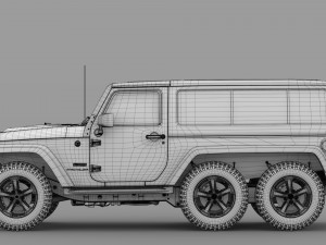 jeep wrangler 6x6 rubicon recon jk 2017 3D Model
