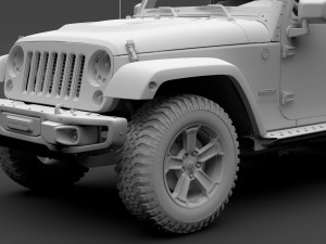 jeep wrangler 6x6 rubicon recon jk 2017 3D Model