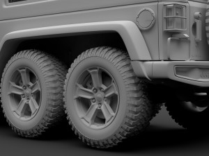 jeep wrangler 6x6 rubicon recon jk 2017 3D Model