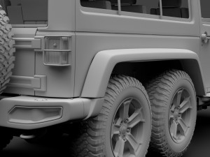jeep wrangler 6x6 rubicon recon jk 2017 3D Model