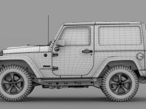 jeep wrangler rubicon recon jk 2017 Modello 3D