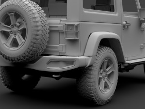 jeep wrangler rubicon recon jk 2017 Modello 3D