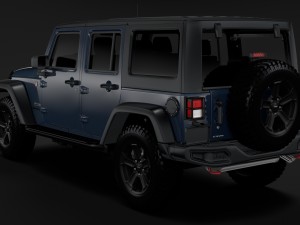 jeep wrangler unlimited rubicon recon jk 2017 Modelo 3D