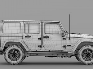 jeep wrangler unlimited rubicon recon jk 2017 Modelo 3D