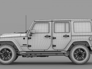 jeep wrangler unlimited rubicon recon jk 2017 Modelo 3D
